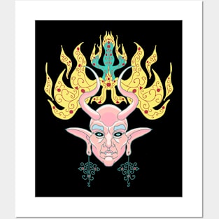 demon head Posters and Art